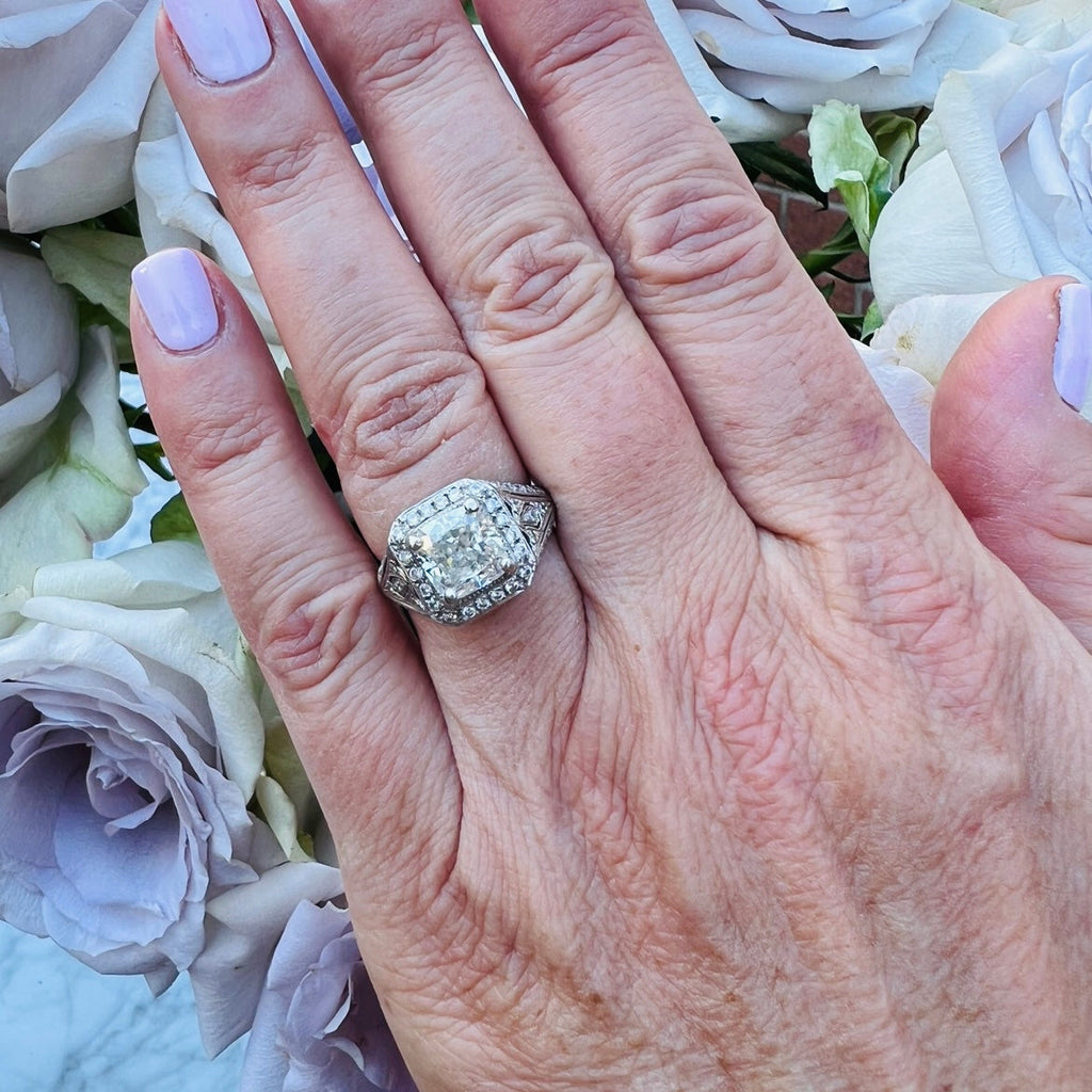 Internally Flawless Cushion Cut 2.85 Carat Gia Diamond Platinum Ring