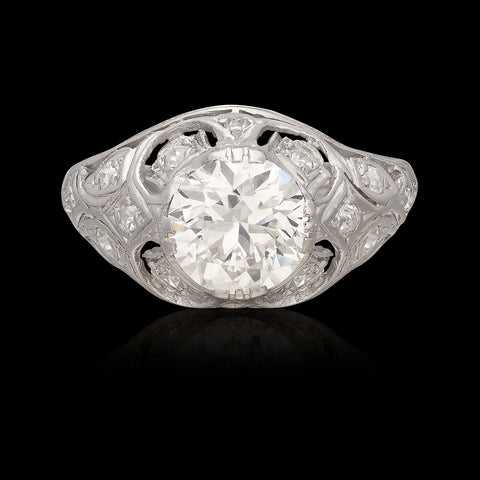 Antique 1.72-cts Diamond & Platinum Engagement Ring