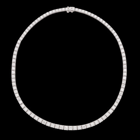 Vintage Diamond & Platinum Riviere Necklace