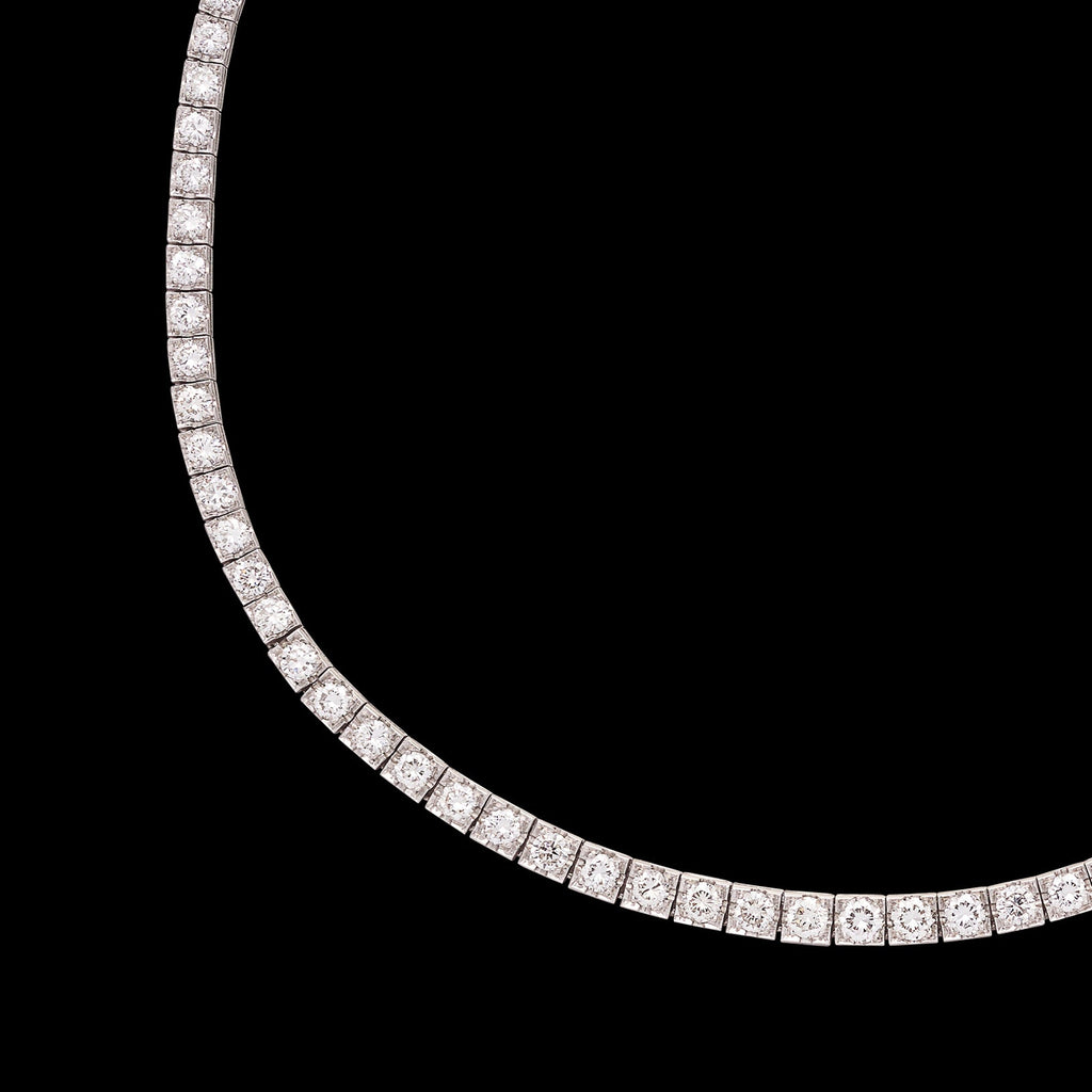 Vintage Diamond & Platinum Riviere Necklace