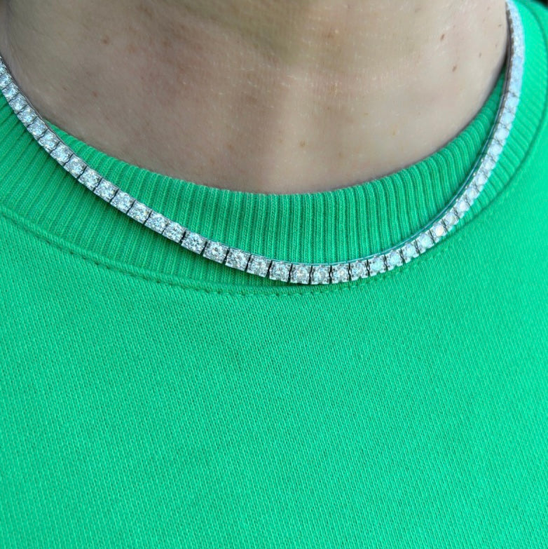Vintage Diamond & Platinum Riviere Necklace