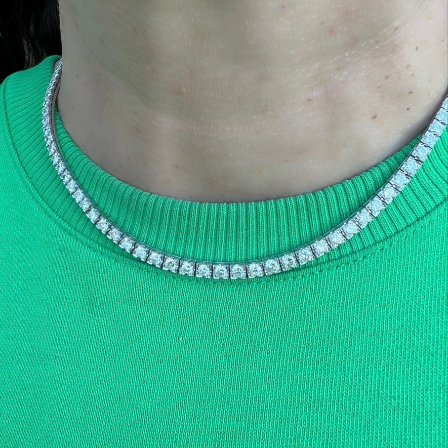 Vintage Diamond & Platinum Riviere Necklace