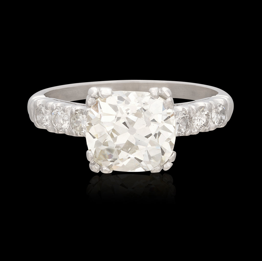 2.73 ct GIA Old Mine Cut Diamond Platinum Ring