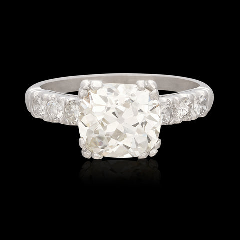 2.73 ct GIA Old Mine Cut Diamond Platinum Ring