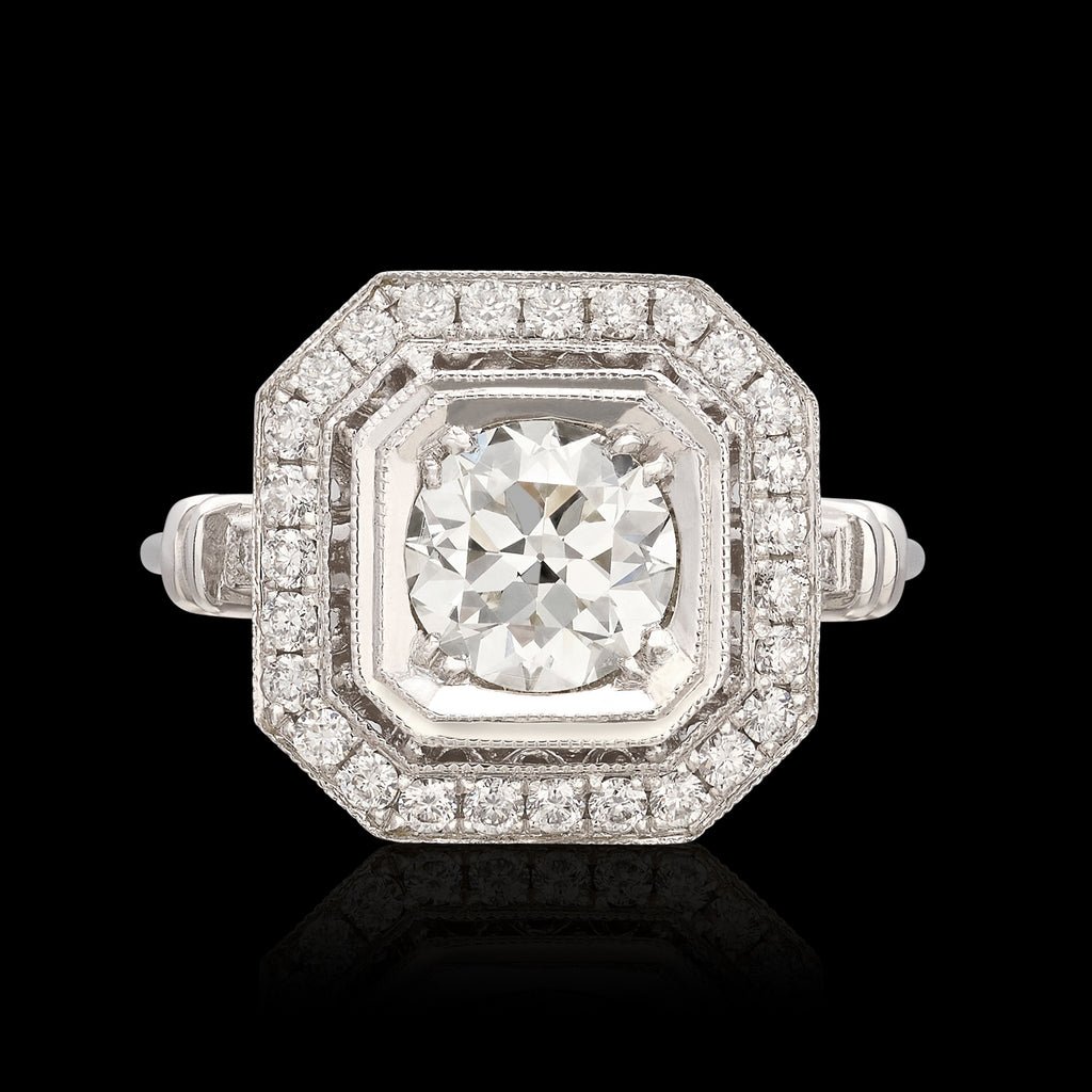 1.11ct Old European Cut 18kt Diamond Ring