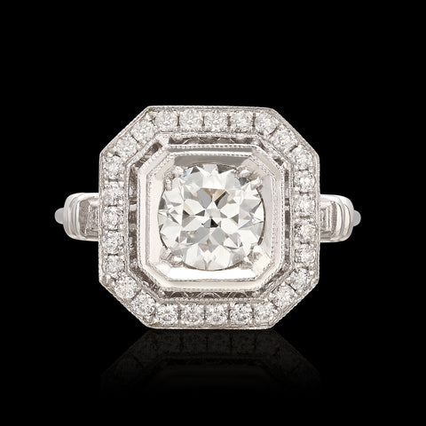 1.11ct Old European Cut 18kt Diamond Ring