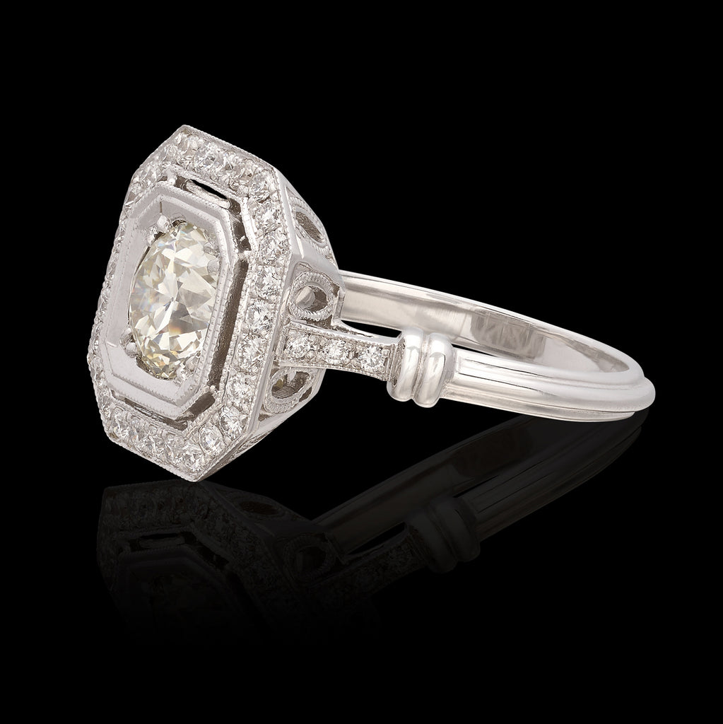 1.11ct Old European Cut 18kt Diamond Ring