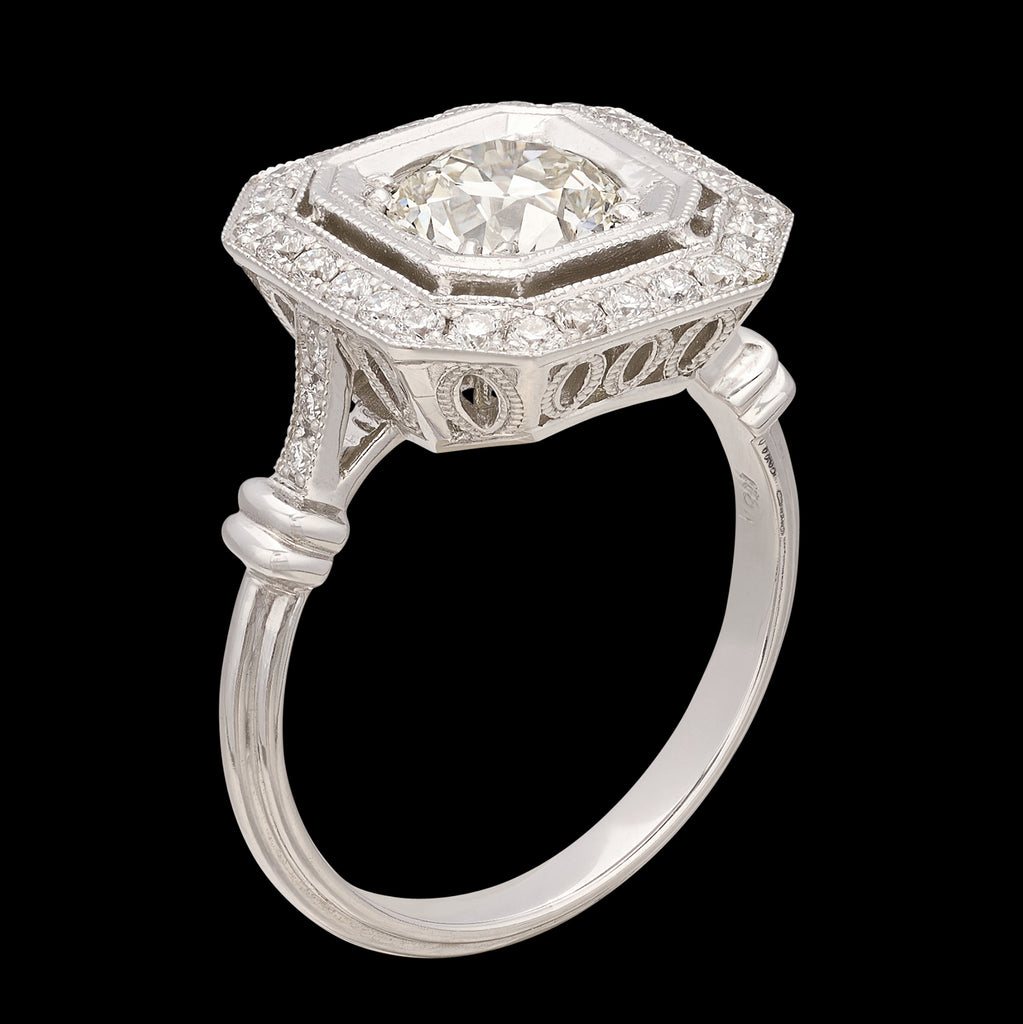 1.11ct Old European Cut 18kt Diamond Ring