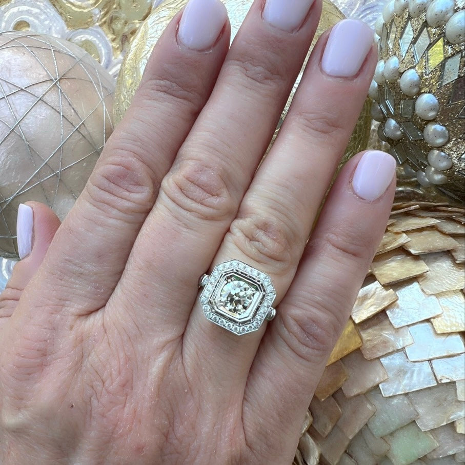 1.11ct Old European Cut 18kt Diamond Ring