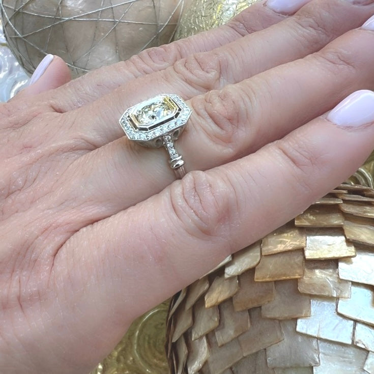 1.11ct Old European Cut 18kt Diamond Ring