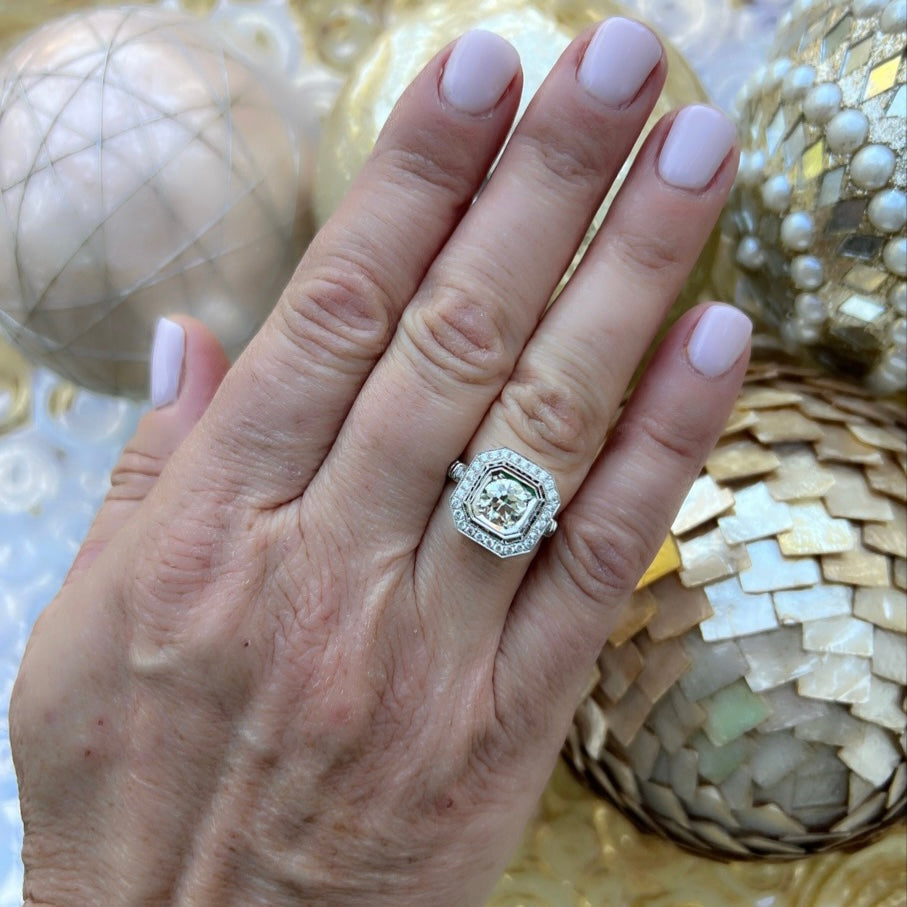 1.11ct Old European Cut 18kt Diamond Ring