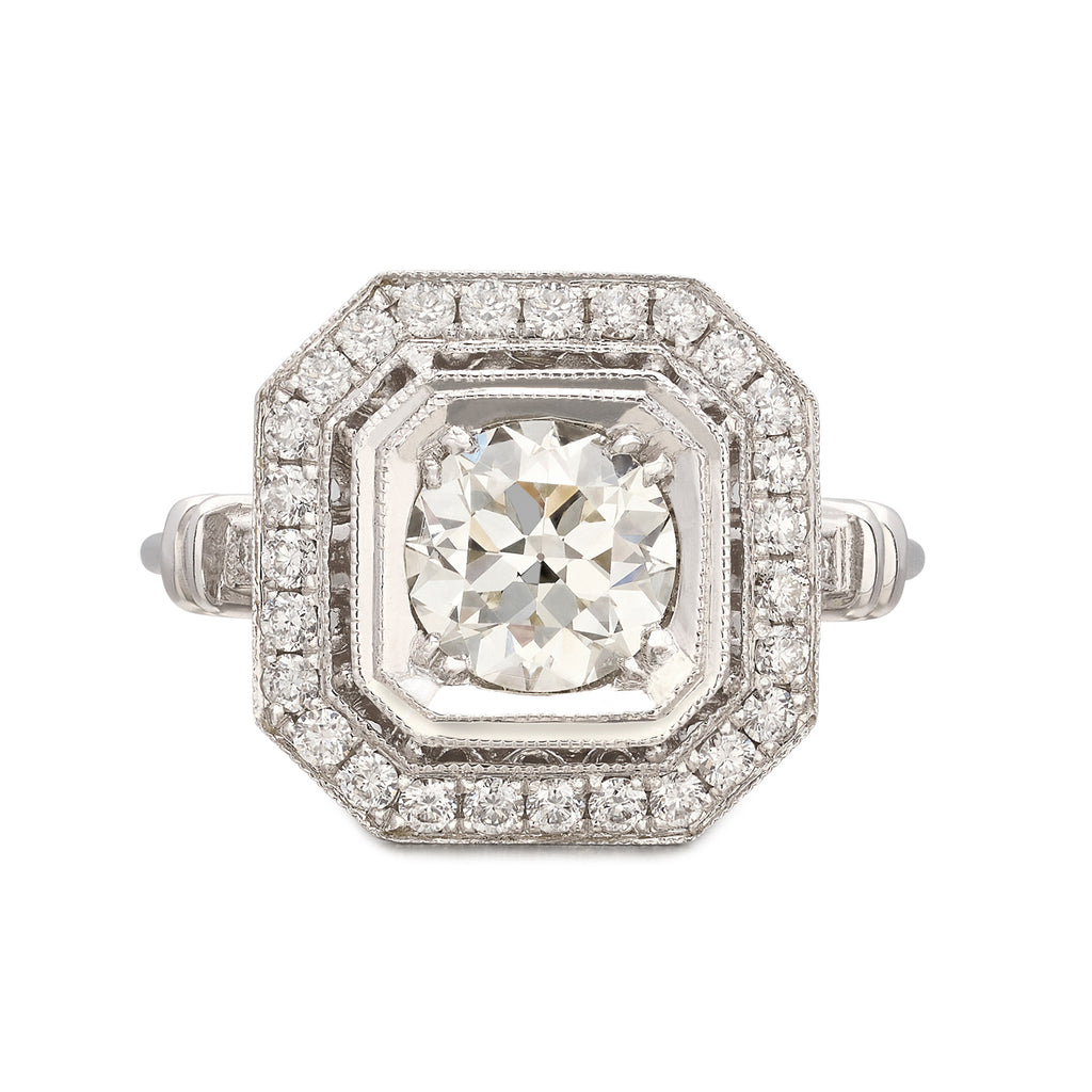 1.11ct Old European Cut 18kt Diamond Ring