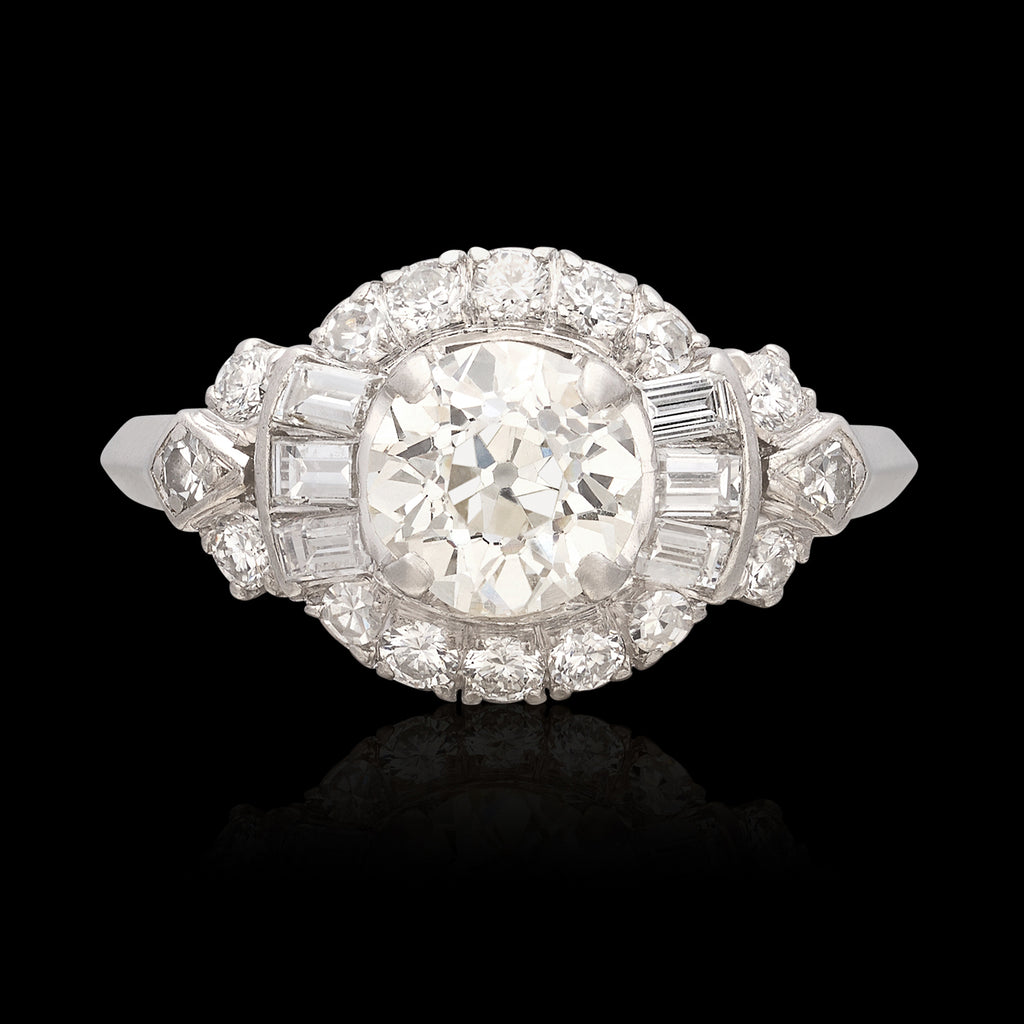 1.20ct Old European Cut Platinum Diamond Ring