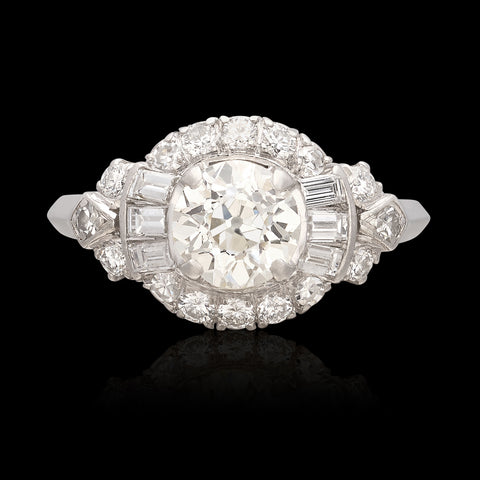 1.20ct Old European Cut Platinum Diamond Ring