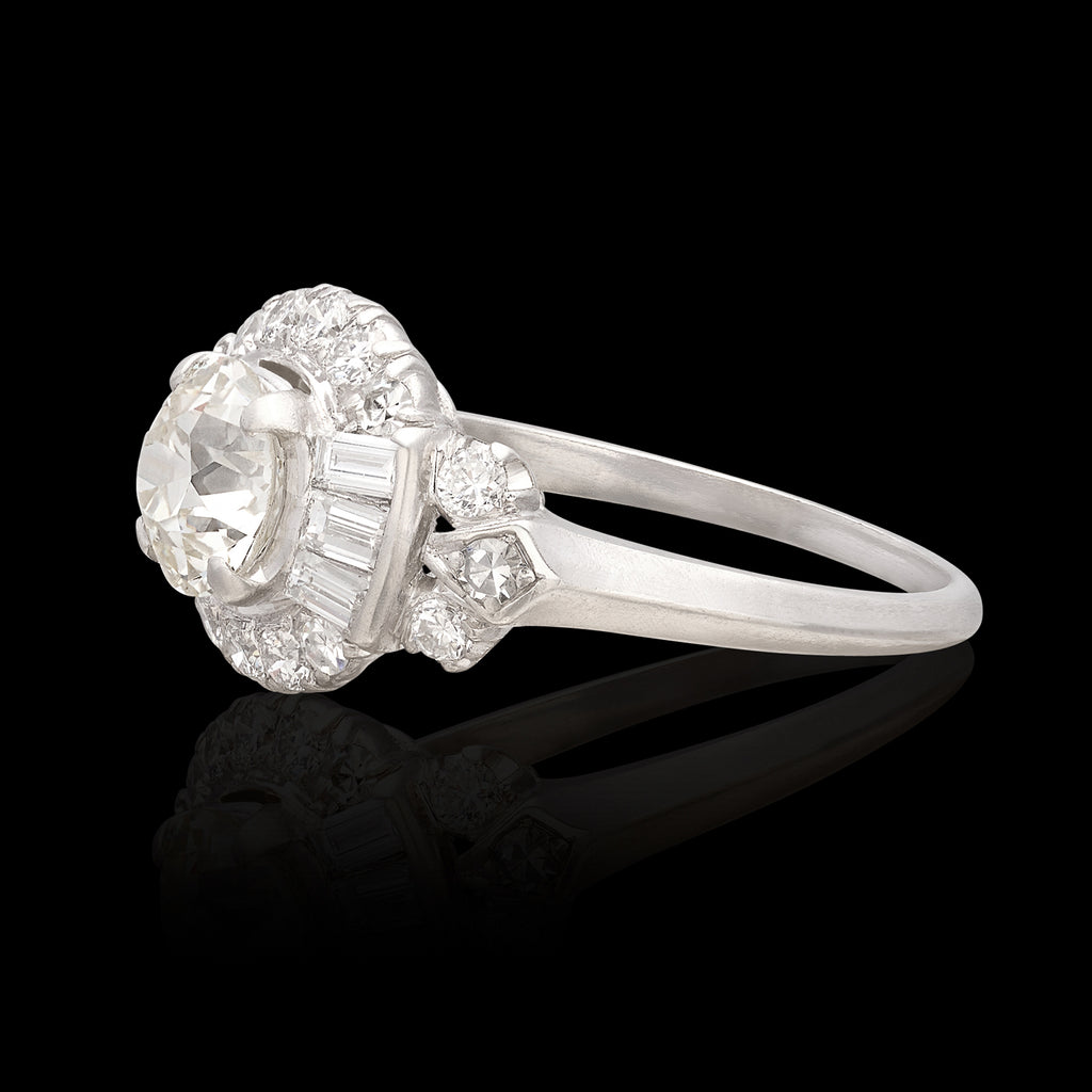 1.20ct Old European Cut Platinum Diamond Ring