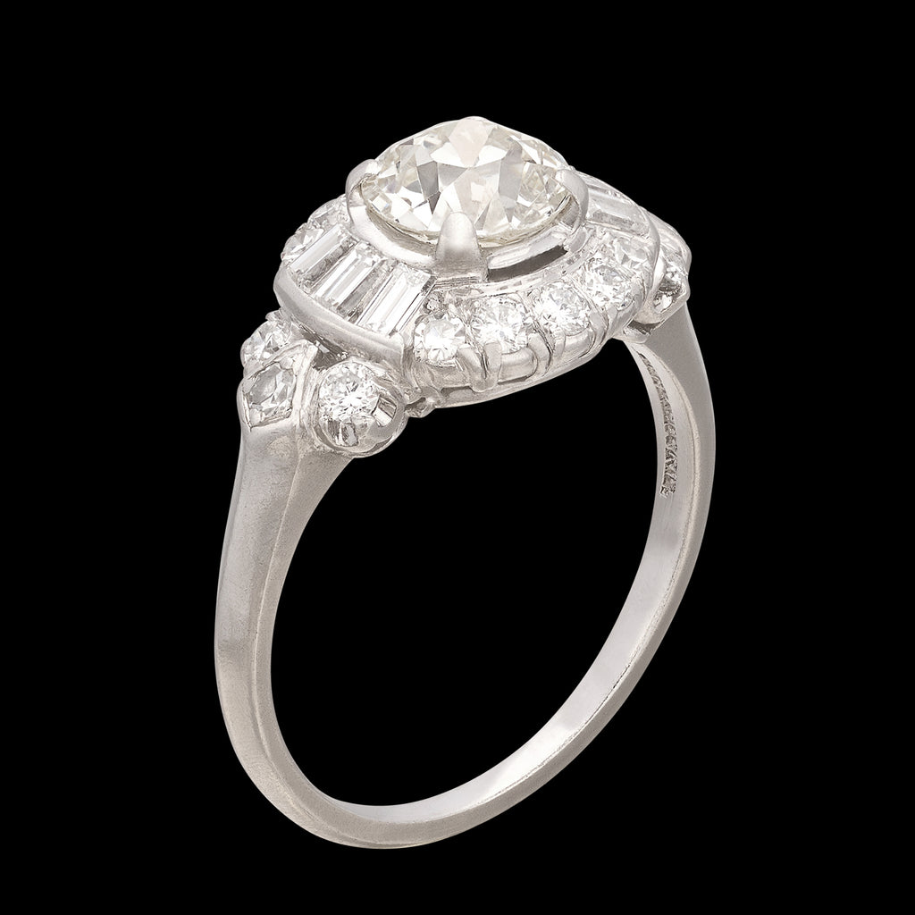 1.20ct Old European Cut Platinum Diamond Ring