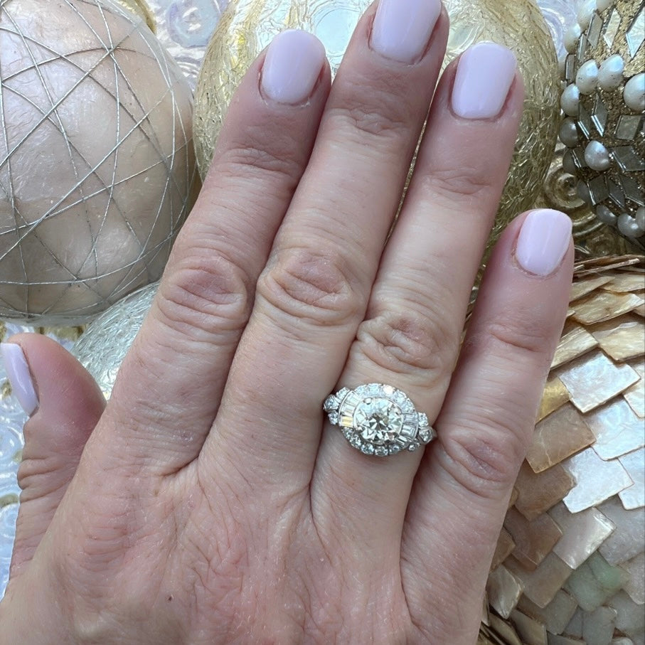 1.20ct Old European Cut Platinum Diamond Ring