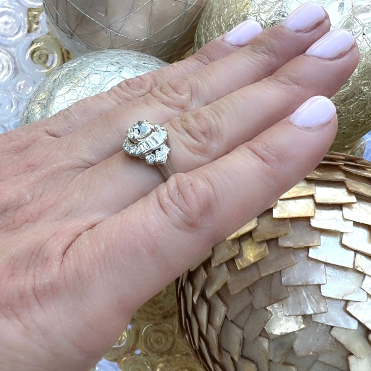 1.20ct Old European Cut Platinum Diamond Ring