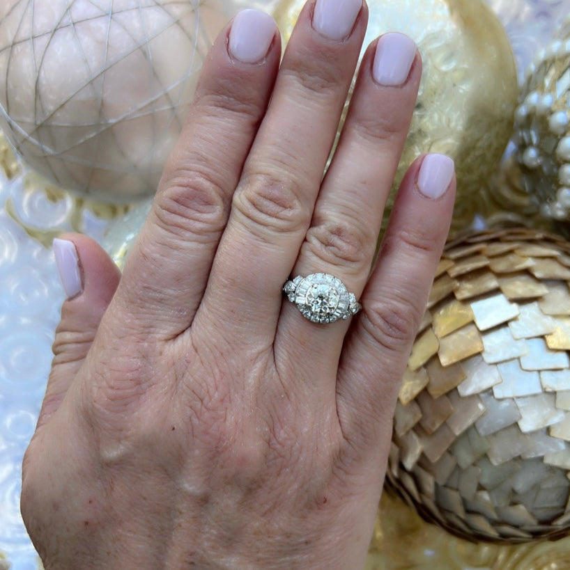 1.20ct Old European Cut Platinum Diamond Ring