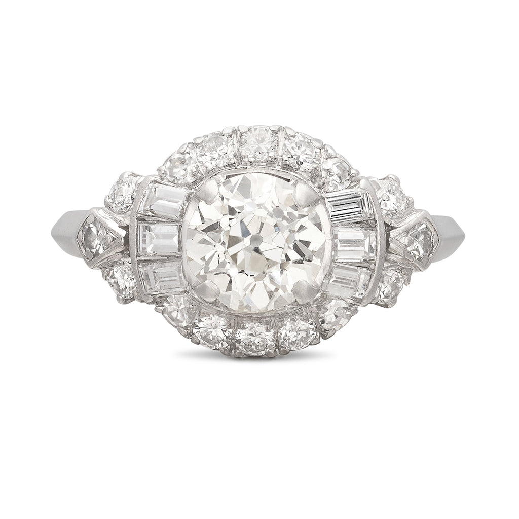 1.20ct Old European Cut Platinum Diamond Ring
