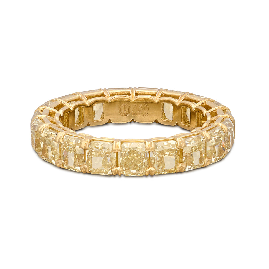 Exceptional 5.70ct Yellow Radiant Cut Diamond Eternity Band