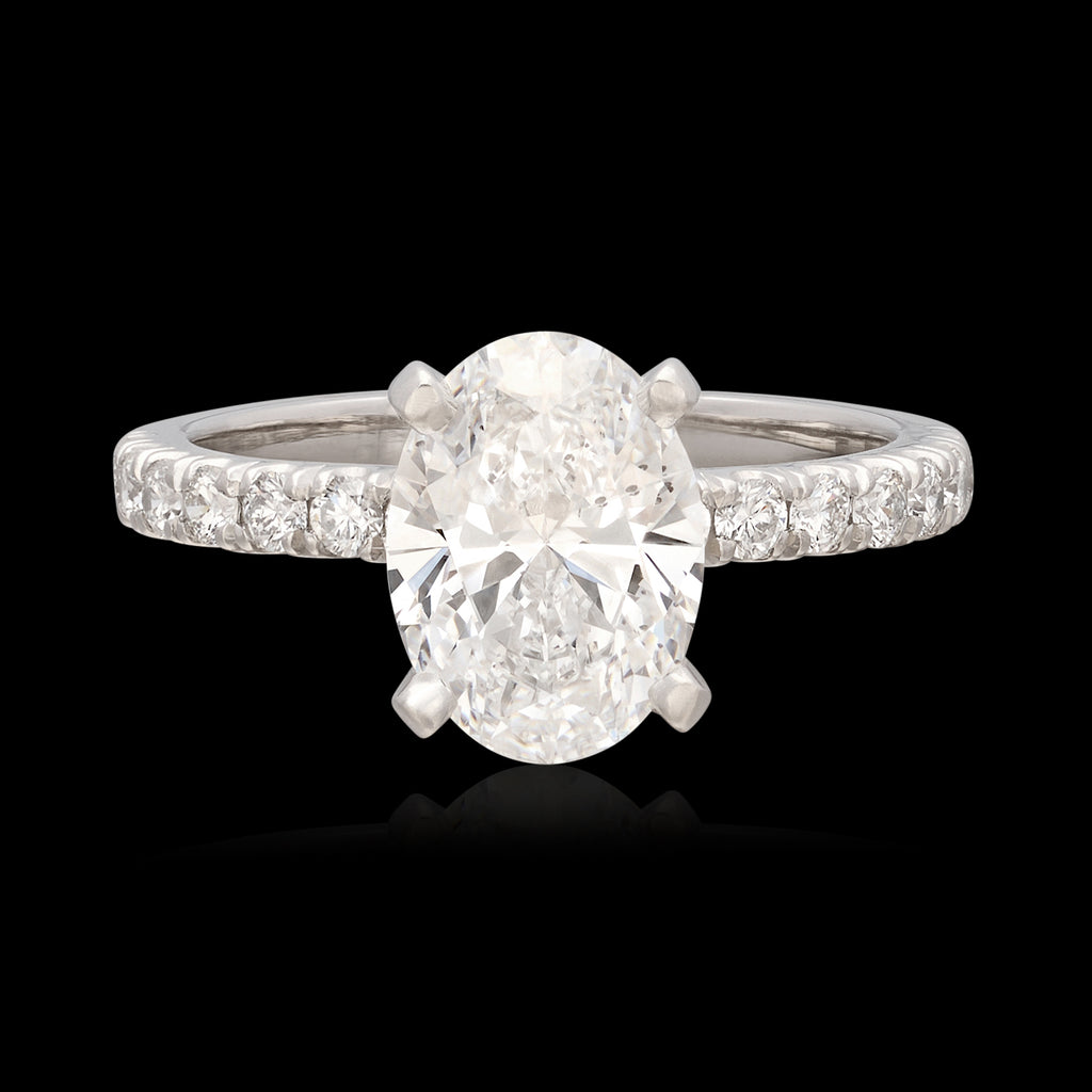 Platinum GIA 1.80 D/SI1 Oval Diamond Ring