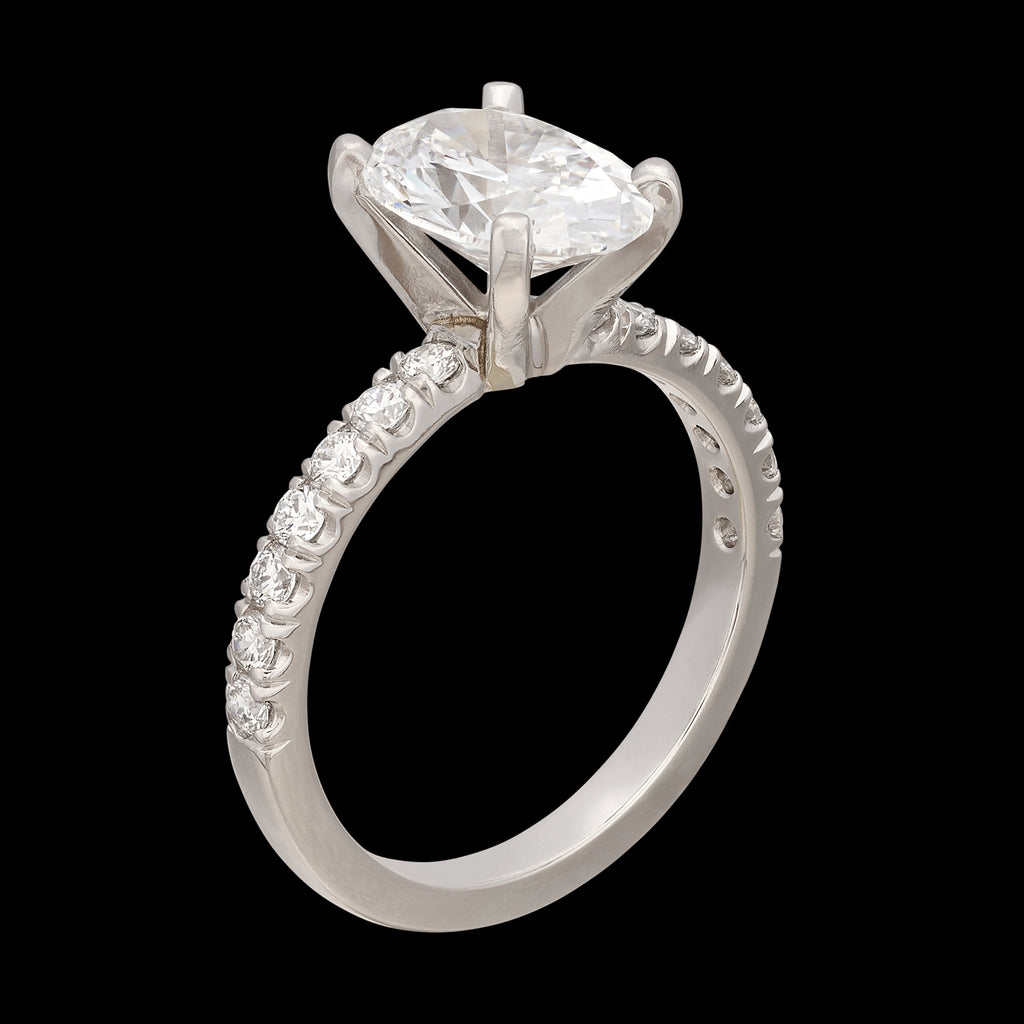 Platinum GIA 1.80 D/SI1 Oval Diamond Ring