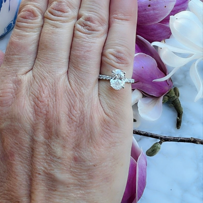 Platinum GIA 1.80 D/SI1 Oval Diamond Ring