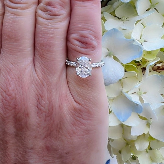 Platinum GIA 1.80 D/SI1 Oval Diamond Ring