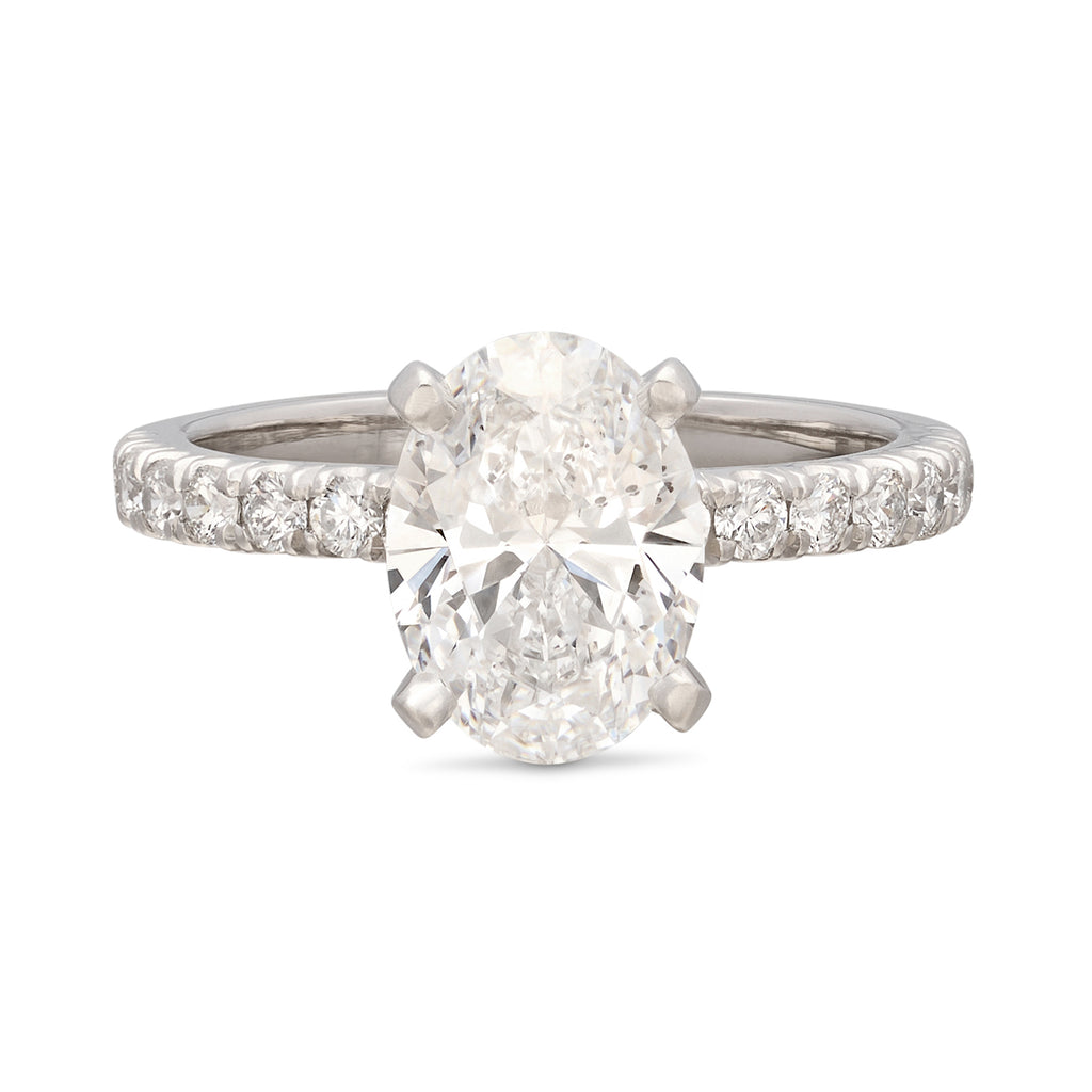 Platinum GIA 1.80 D/SI1 Oval Diamond Ring
