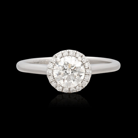 Platinum GIA F/VS2 Diamond Halo Ring