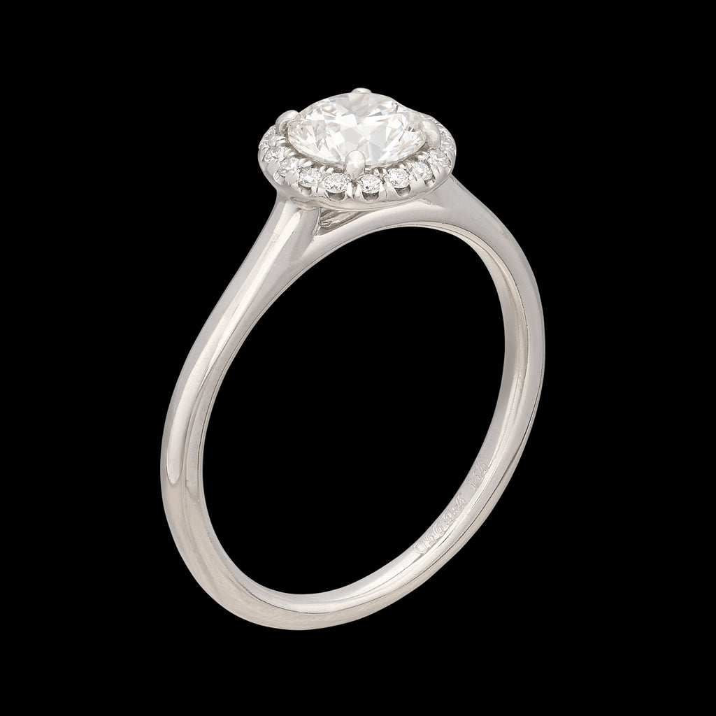 Platinum GIA F/VS2 Diamond Halo Ring