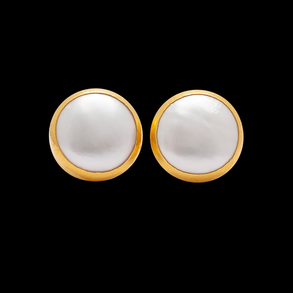 22K Baroque Pearl Earrings - Fine Artisan Jewelry - Mia Gemma