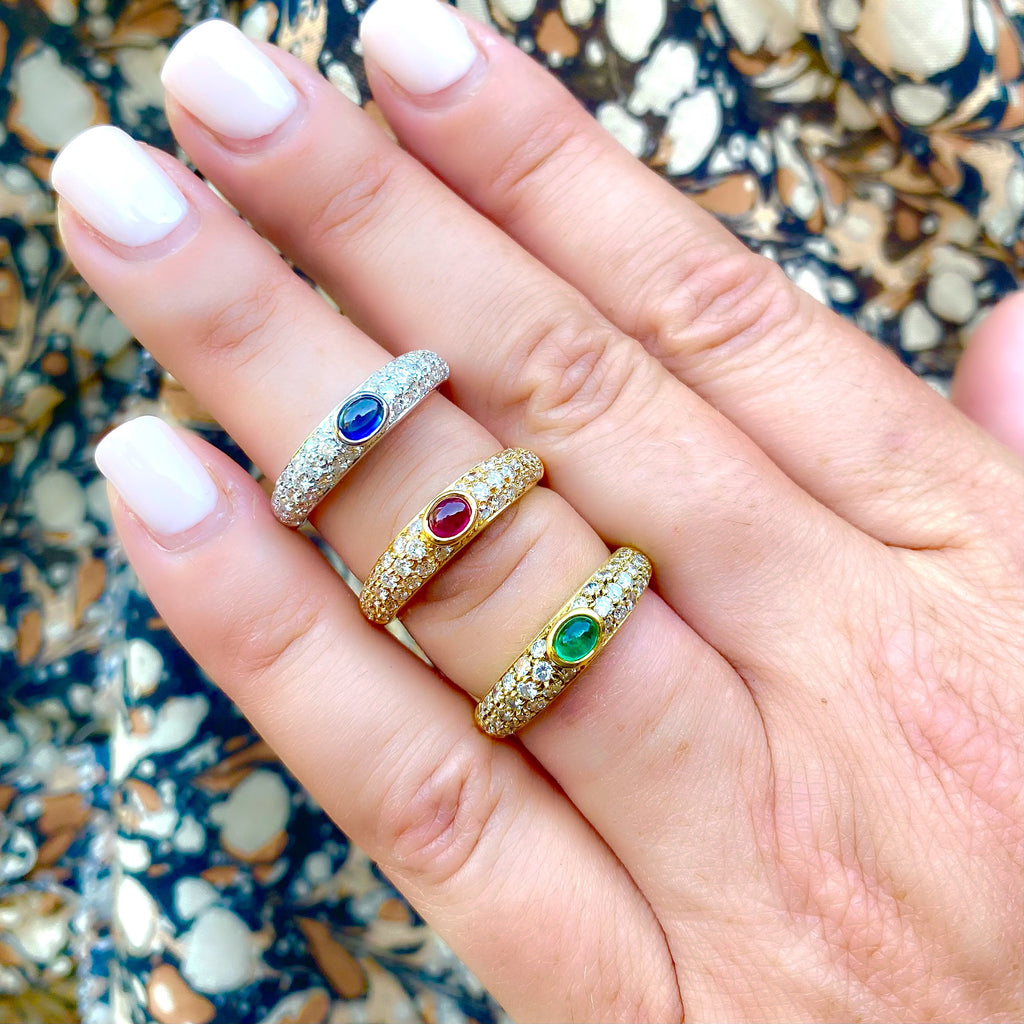 Salavetti Sapphire & 18k White Gold Ring