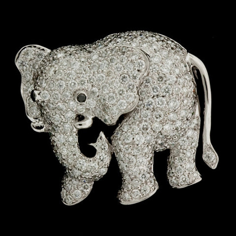 Salavetti Diamond Elephant PendantPin