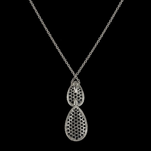 Salavetti Sapphire, Diamond Teardrop Necklace1