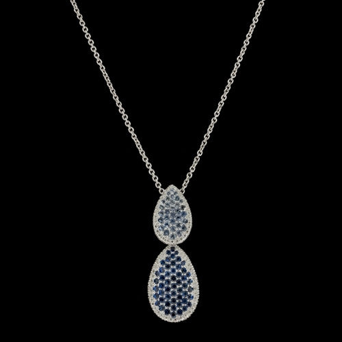 Salavetti Sapphire, Diamond Teardrop Necklace