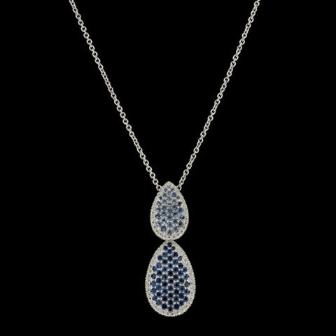 Salavetti Sapphire, Diamond Teardrop Necklace