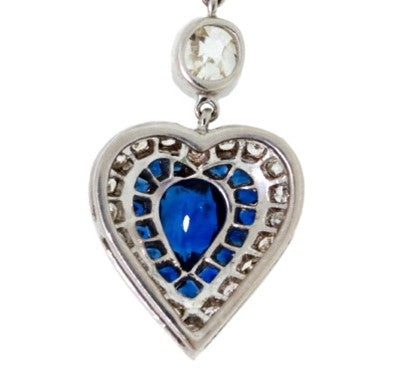 Sapphire & Diamond Heart Necklace1