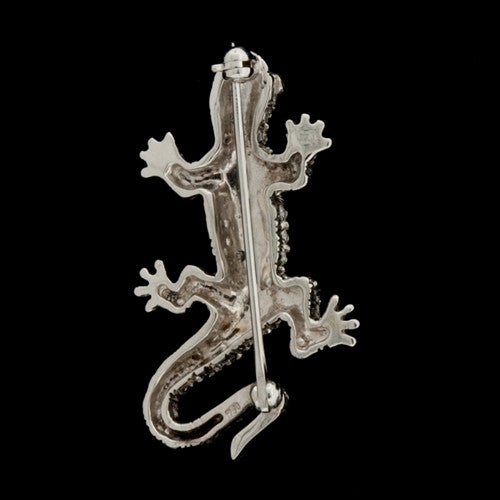 Small Diamond Gecko 18KT Pin1