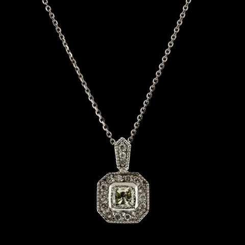 Square Diamond Pendant Necklace