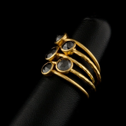 Stackable Black Diamond Ring Set1