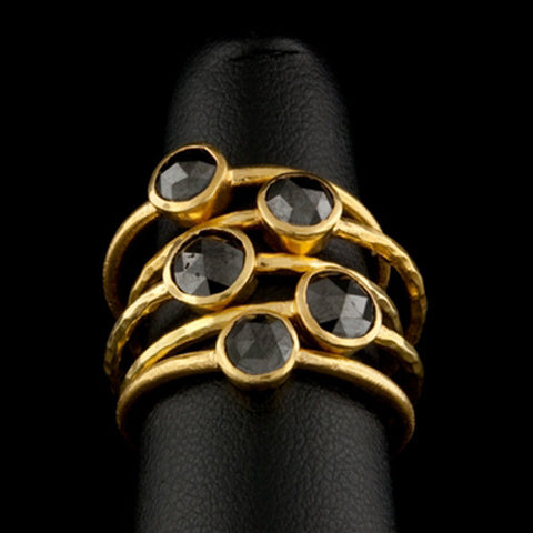 Stackable Black Diamond Ring Set