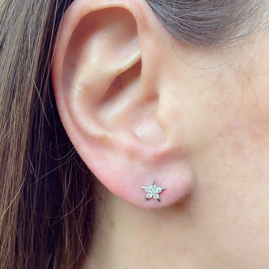 "Star" Diamond & White Gold Earrings