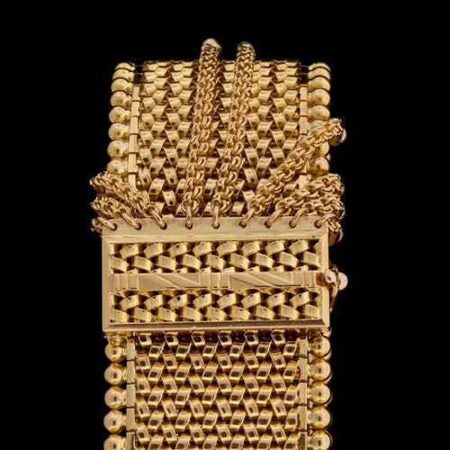 Thick 18KT Gold Mesh Bracelet2