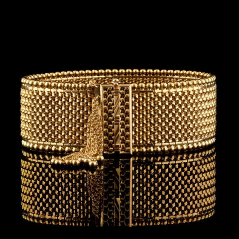 Thick 18KT Gold Mesh Bracelet