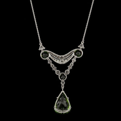 Tourmaline & Diamond Lavaliere Necklace1