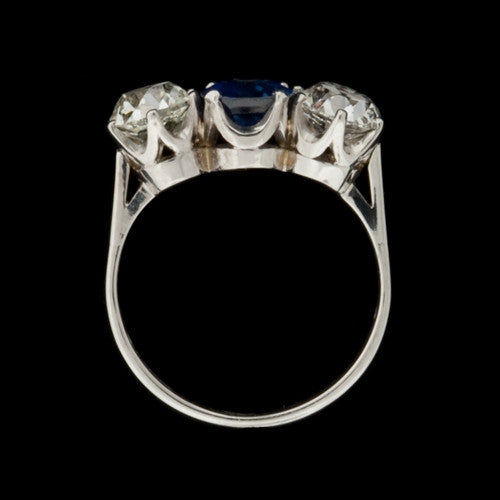Tri-Stone Diamond & Sapphire Ring2