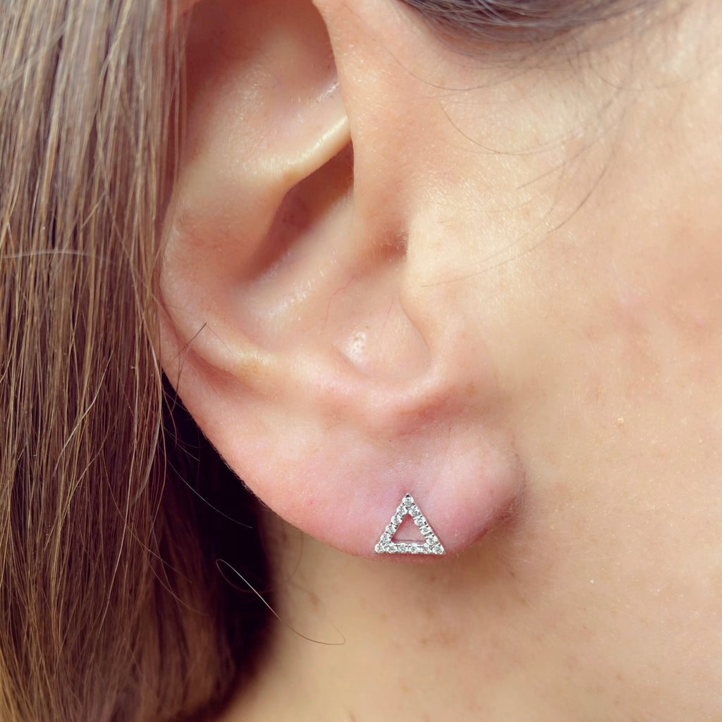 "Triangle" Diamond & Gold Earrings