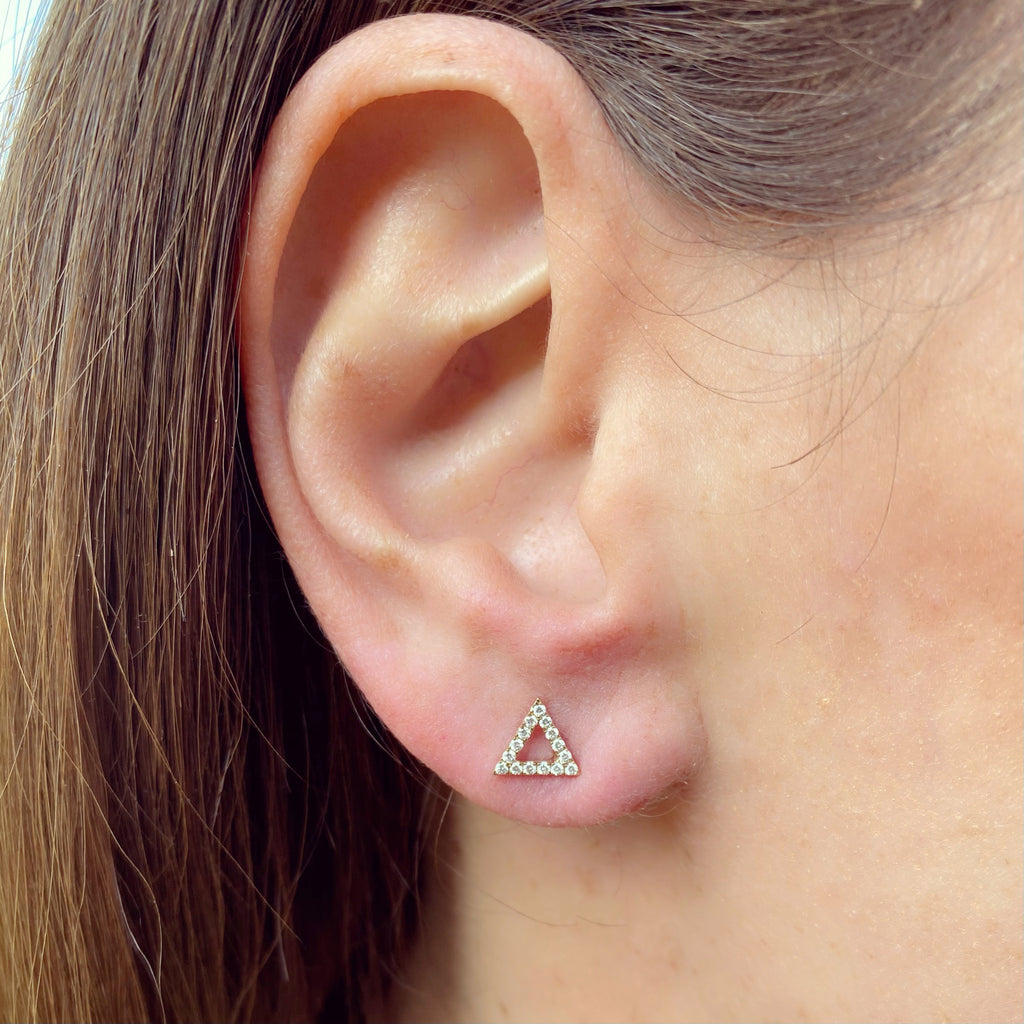 "Triangle" Diamond & Gold Earrings